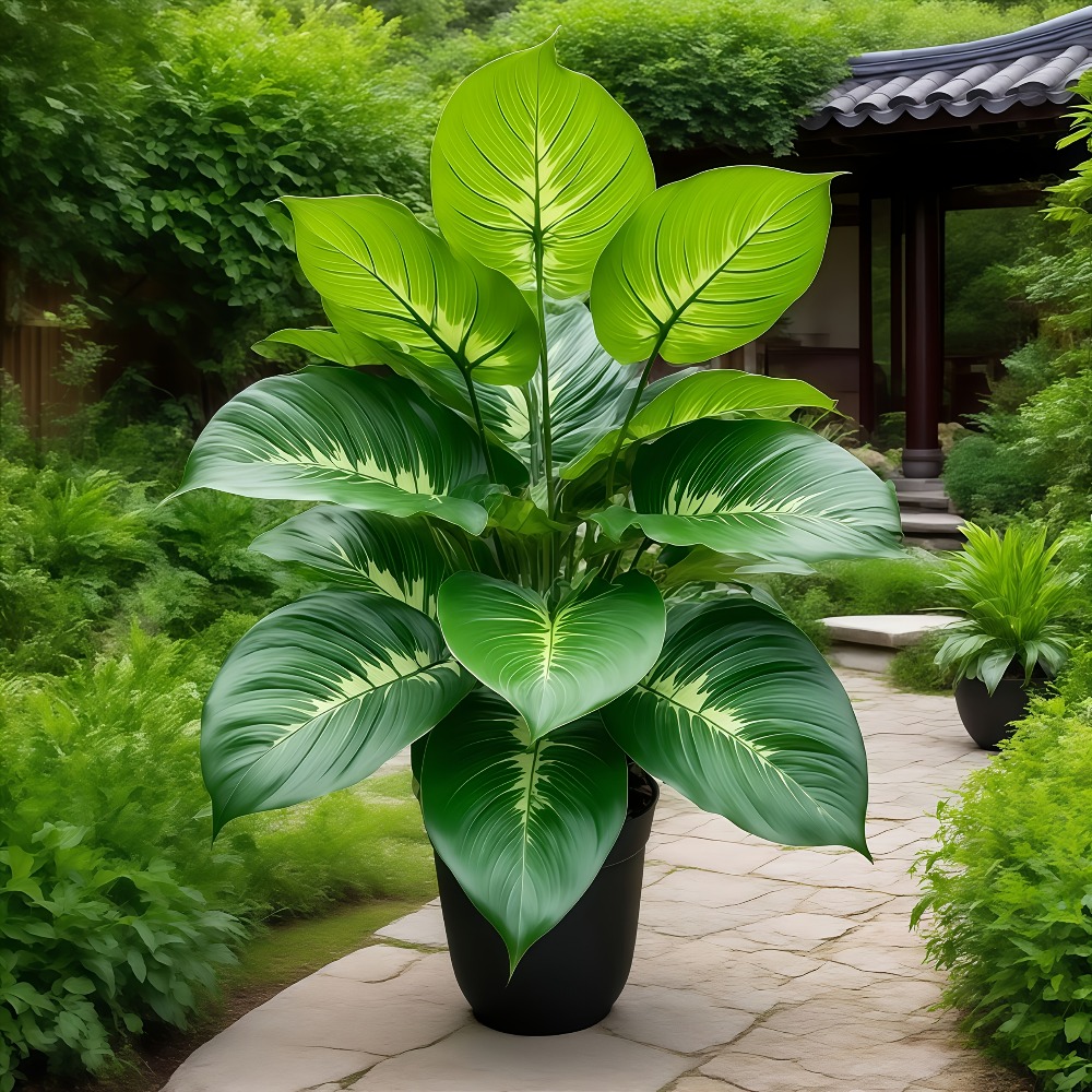 Monstera Adansonii - 1PC 24Headed Artificial Plants Realistic Floor