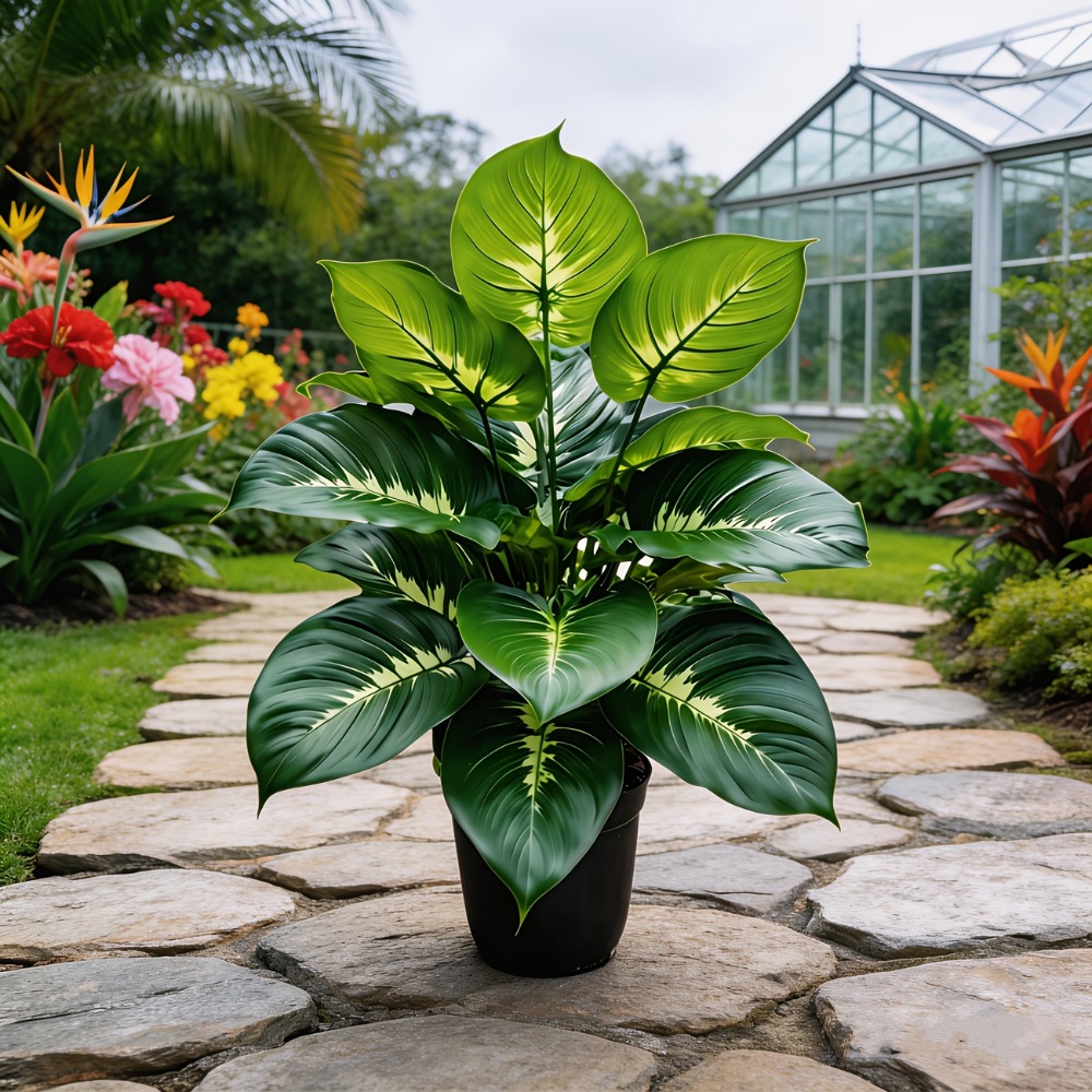 1PC 24Headed Artificial Plants - Monstera Adansonii ulasan dan harga